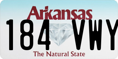 AR license plate 184VWY