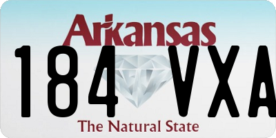 AR license plate 184VXA