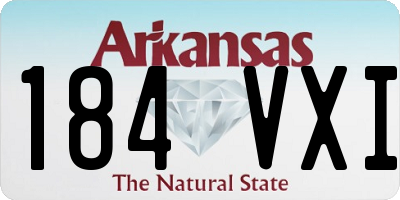 AR license plate 184VXI