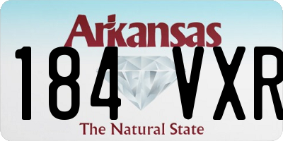 AR license plate 184VXR