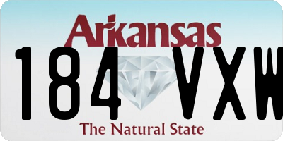 AR license plate 184VXW