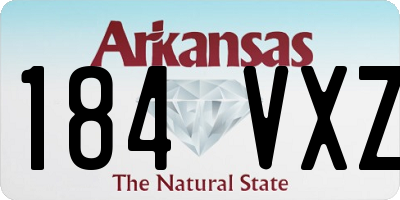 AR license plate 184VXZ