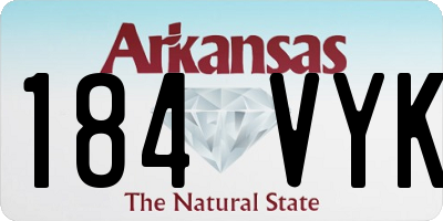AR license plate 184VYK