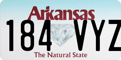 AR license plate 184VYZ