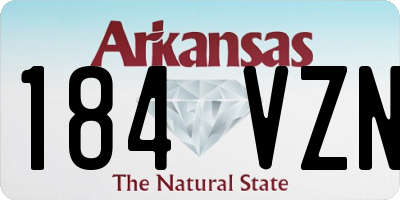 AR license plate 184VZN