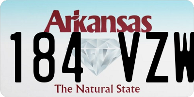 AR license plate 184VZW