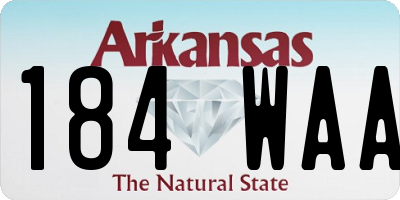 AR license plate 184WAA