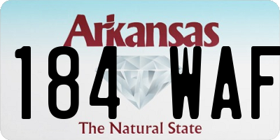 AR license plate 184WAF