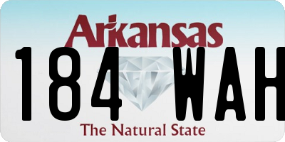 AR license plate 184WAH