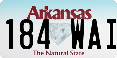 AR license plate 184WAI
