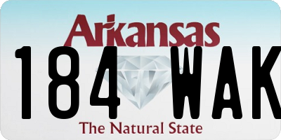 AR license plate 184WAK