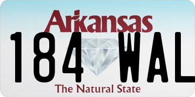 AR license plate 184WAL