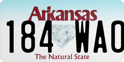 AR license plate 184WAO