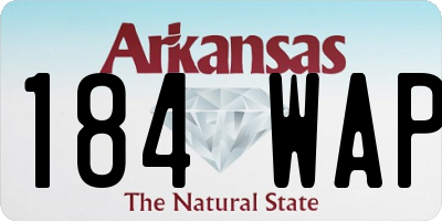 AR license plate 184WAP