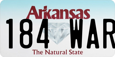AR license plate 184WAR
