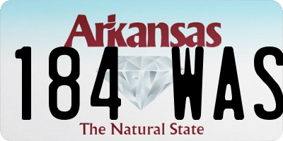 AR license plate 184WAS