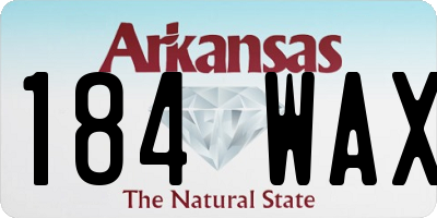 AR license plate 184WAX