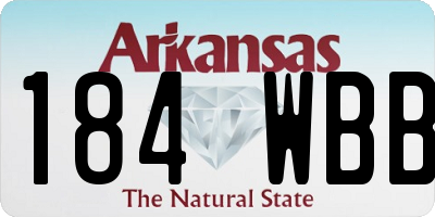 AR license plate 184WBB