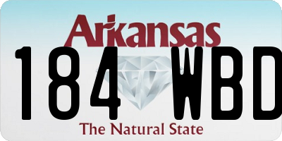 AR license plate 184WBD