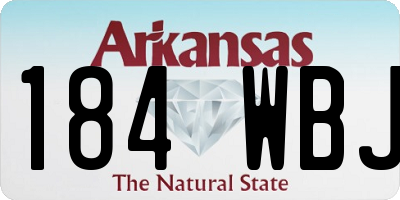AR license plate 184WBJ