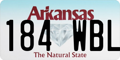 AR license plate 184WBL