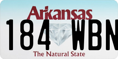 AR license plate 184WBN