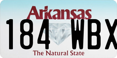 AR license plate 184WBX