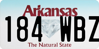AR license plate 184WBZ
