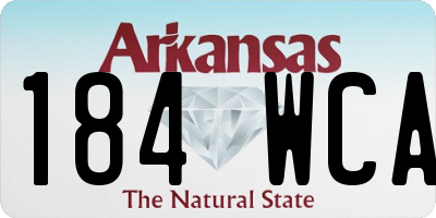 AR license plate 184WCA