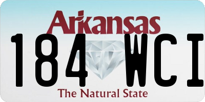 AR license plate 184WCI