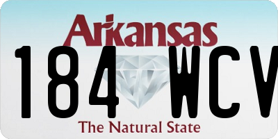 AR license plate 184WCV