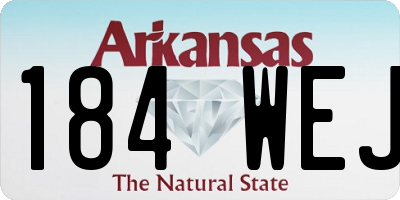 AR license plate 184WEJ