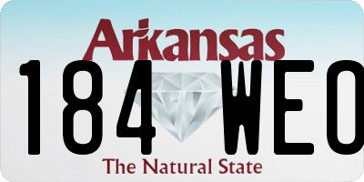 AR license plate 184WEO