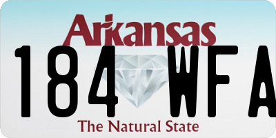 AR license plate 184WFA