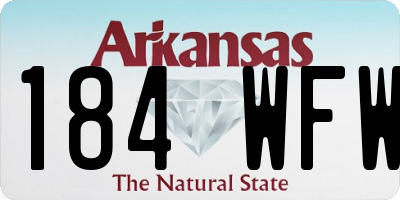 AR license plate 184WFW