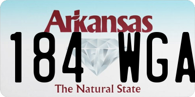 AR license plate 184WGA