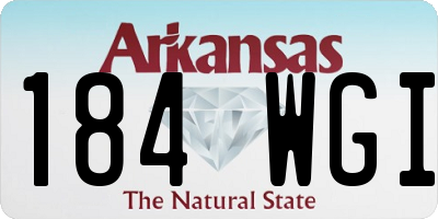 AR license plate 184WGI