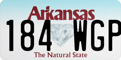 AR license plate 184WGP