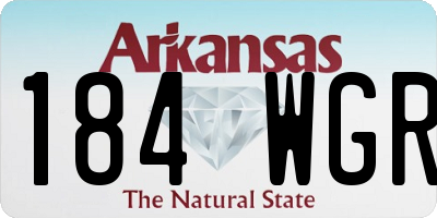 AR license plate 184WGR