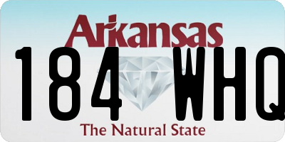 AR license plate 184WHQ