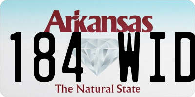 AR license plate 184WID