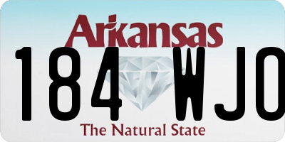 AR license plate 184WJO