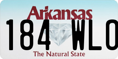 AR license plate 184WLO