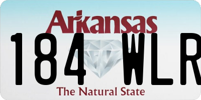 AR license plate 184WLR