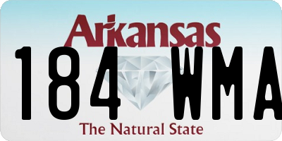 AR license plate 184WMA