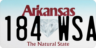 AR license plate 184WSA