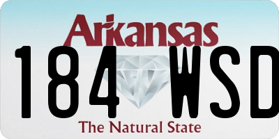 AR license plate 184WSD