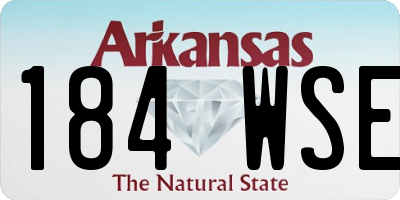 AR license plate 184WSE