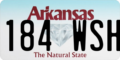 AR license plate 184WSH