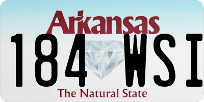 AR license plate 184WSI